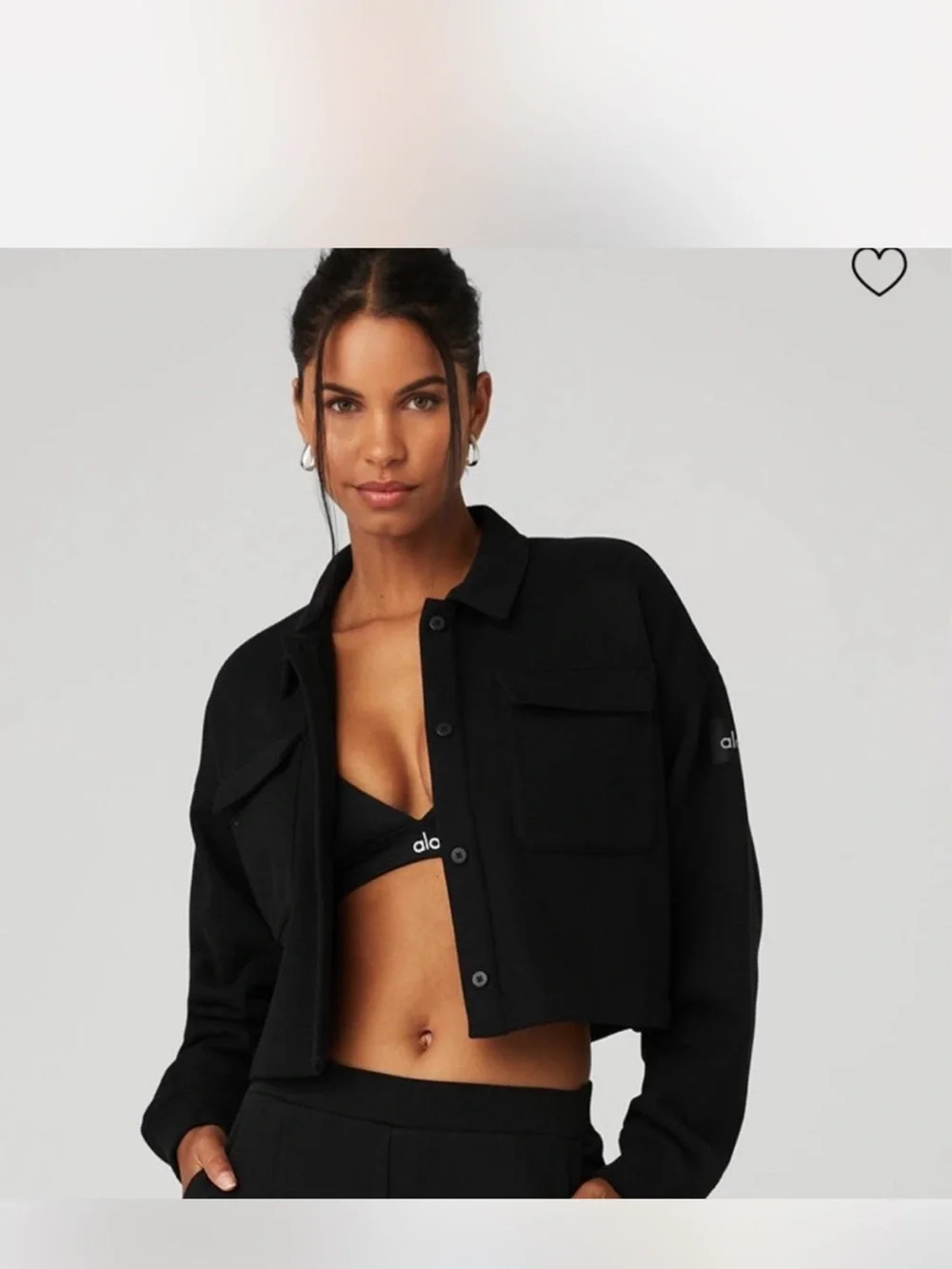 ALO Yoga Black Cropped Utility Jacket